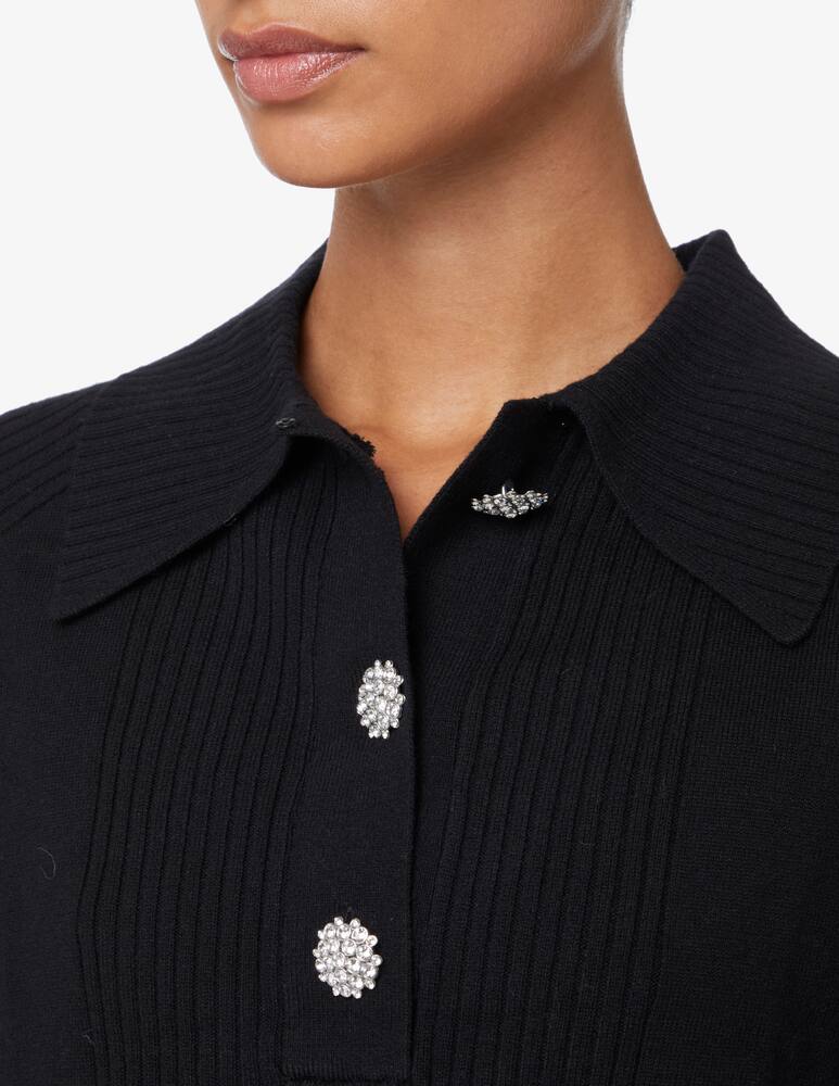 rinascente Ba&sh Eliot polo shirt with  jewel buttons - Black