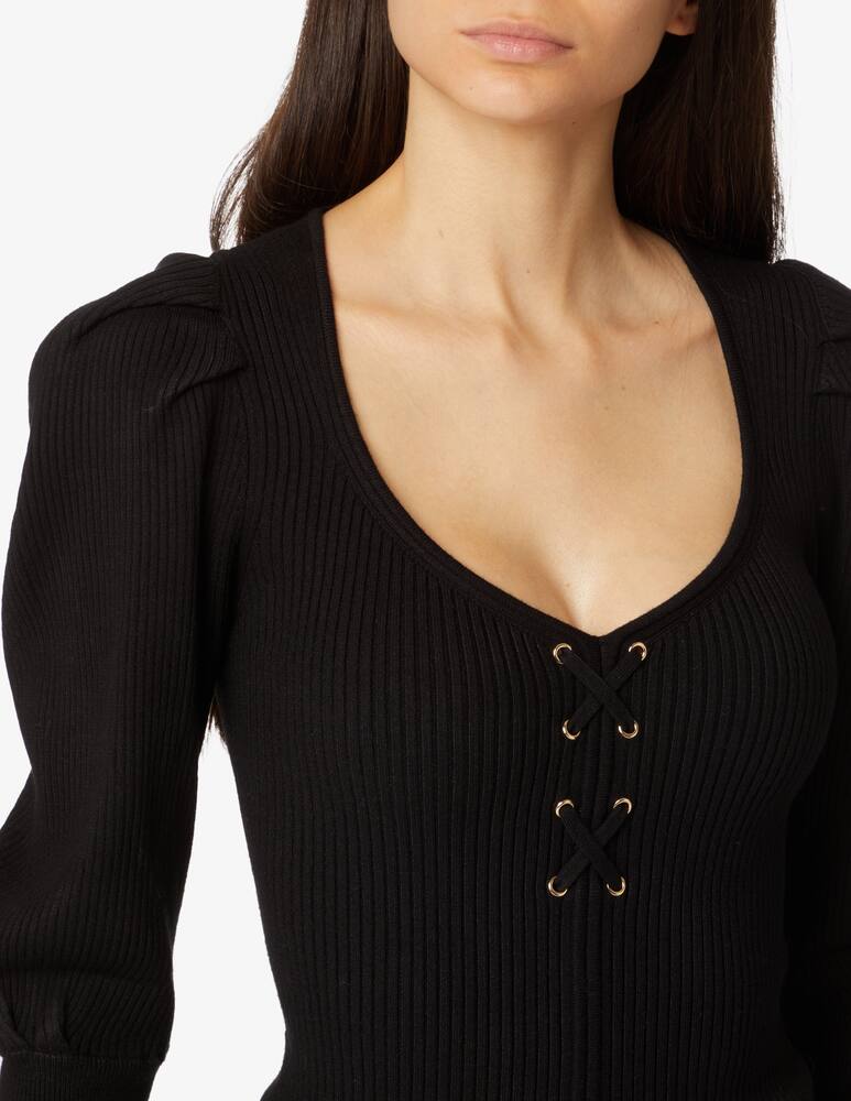 Ba&sh Top a manica lunga con scollo a cuore - Nero - immagine 4 Ba&sh Top a manica lunga con scollo a cuore - Nero - immagine 4