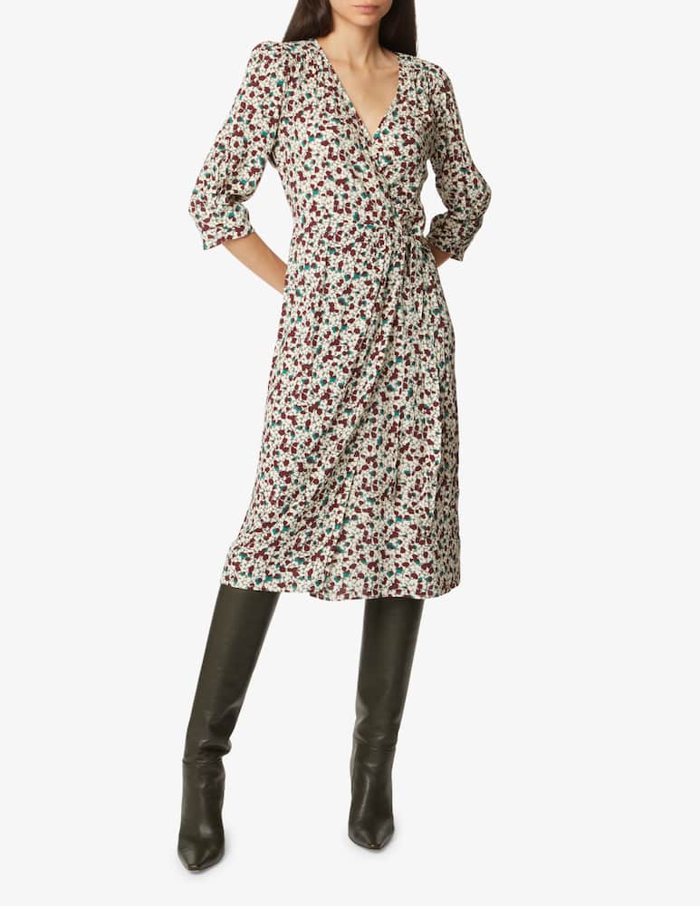 Ba&sh Elen wrap midi dress - Beige - picture 1 Ba&sh Elen wrap midi dress - Beige - picture 1