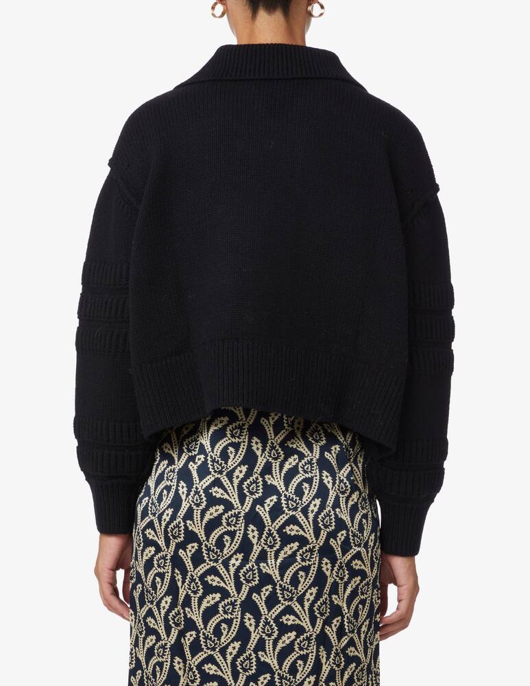 rinascente Ba&sh Alkan wool cropped cardigan with braids - Black