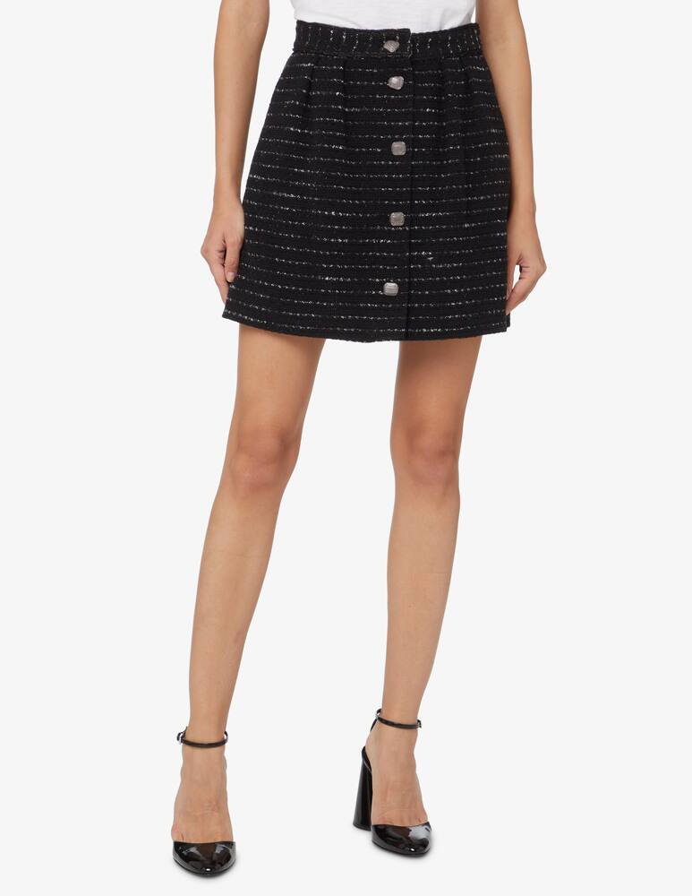 rinascente Ba&sh Gonna mini in cotone boucle Livia - Nero