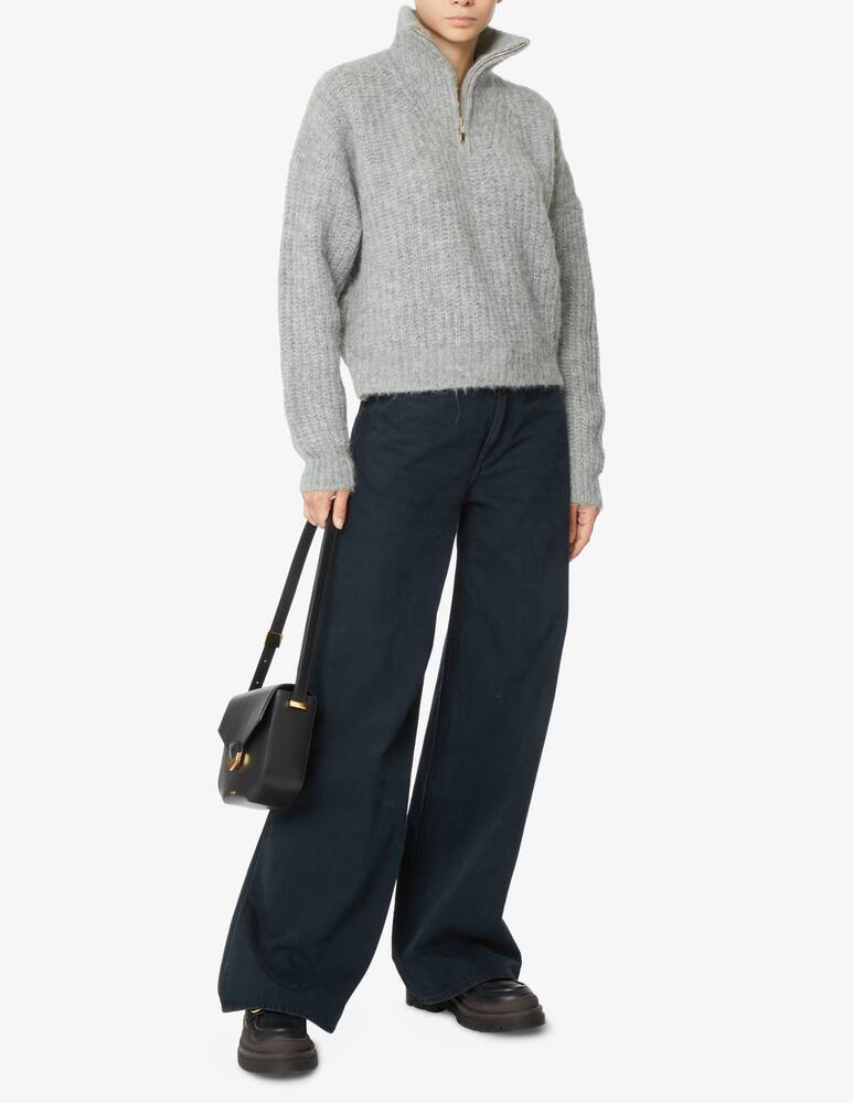 rinascente Ba&sh Beltan wool half zip sweater - Grey