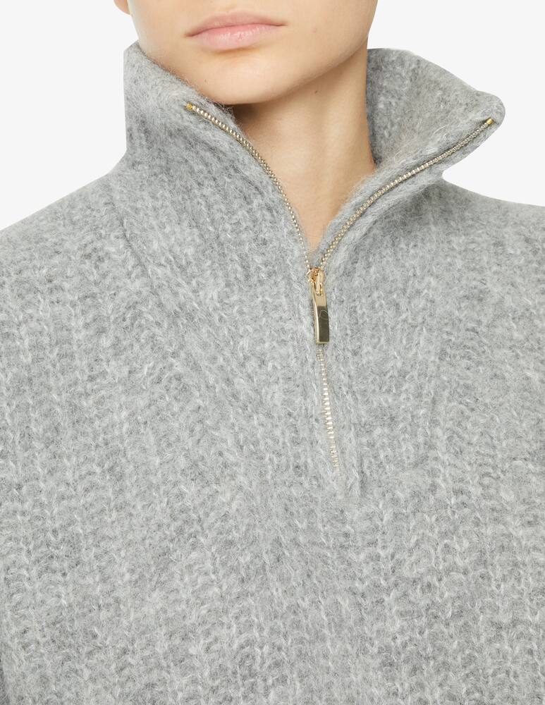 rinascente Ba&sh Beltan wool half zip sweater - Grey