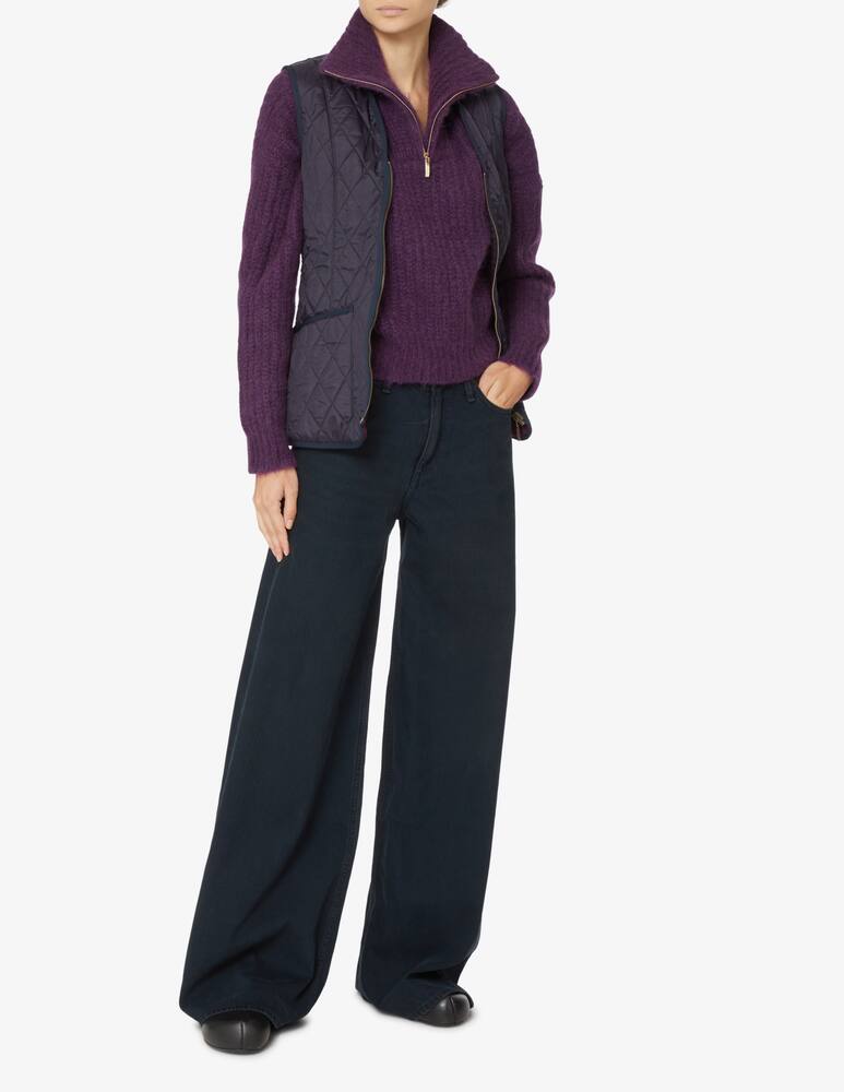 rinascente Ba&sh Beltan wool half zip sweater - Violet