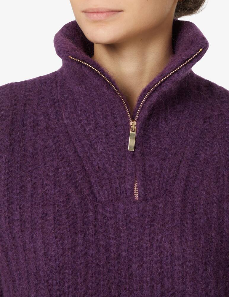rinascente Ba&sh Beltan wool half zip sweater - Violet