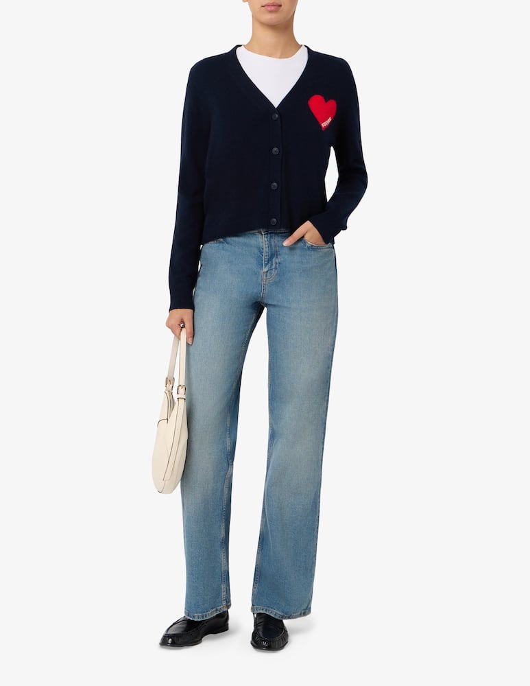 rinascente FROM FUTURE Cardigan in cashmere con cuore ricamato