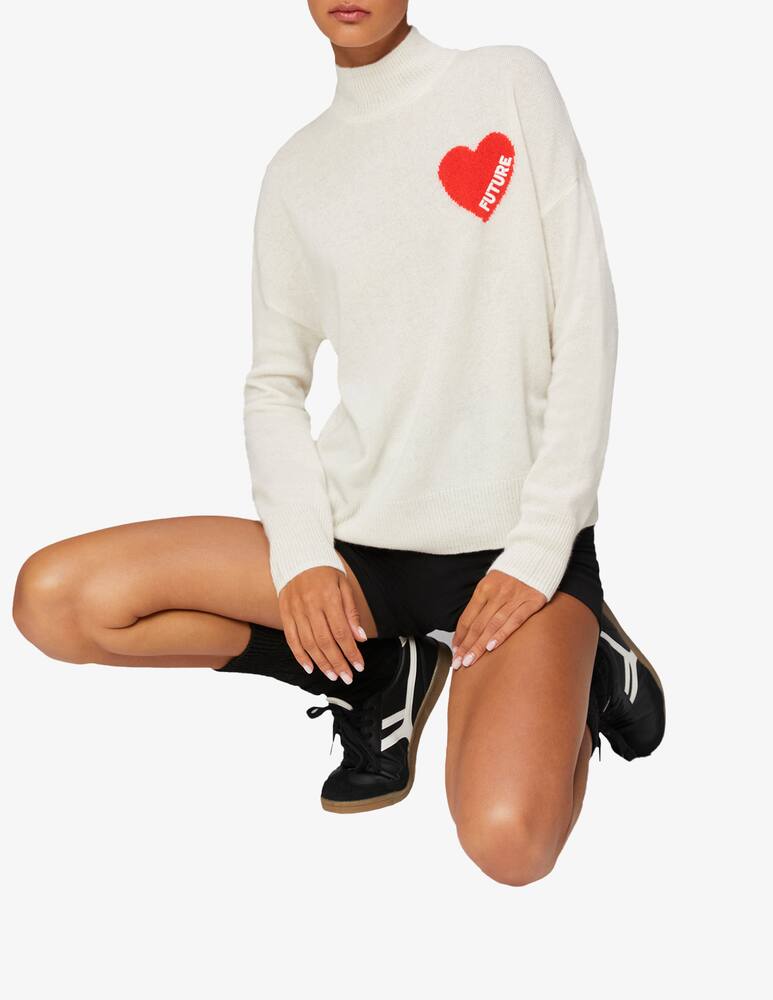 rinascente FROM FUTURE Side heart high neck long sleeve shirt