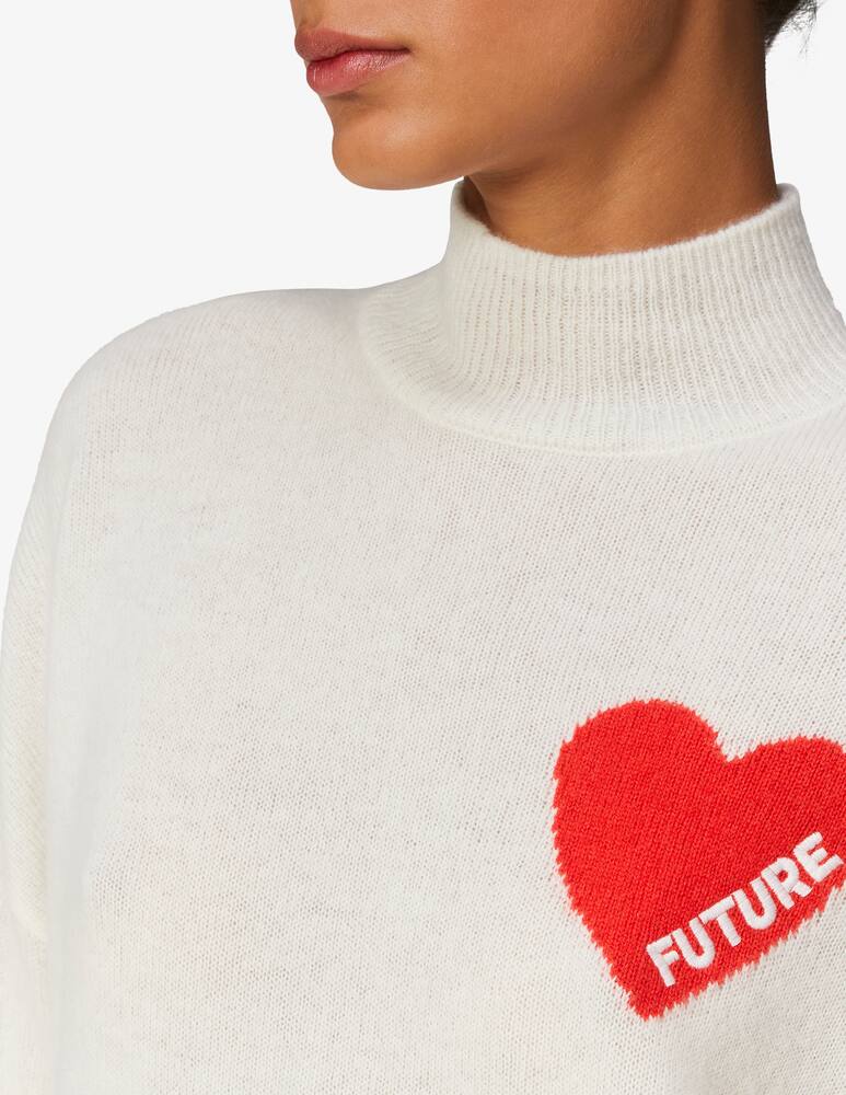 rinascente FROM FUTURE Side heart high neck long sleeve shirt