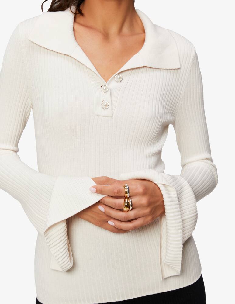 rinascente FROM FUTURE Long sleeve ribbed polo neck shirt