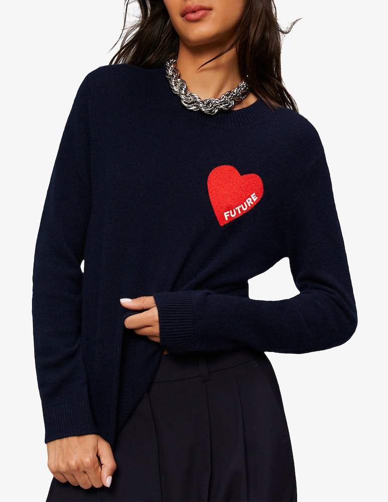 rinascente FROM FUTURE Side heart long sleeve sweater