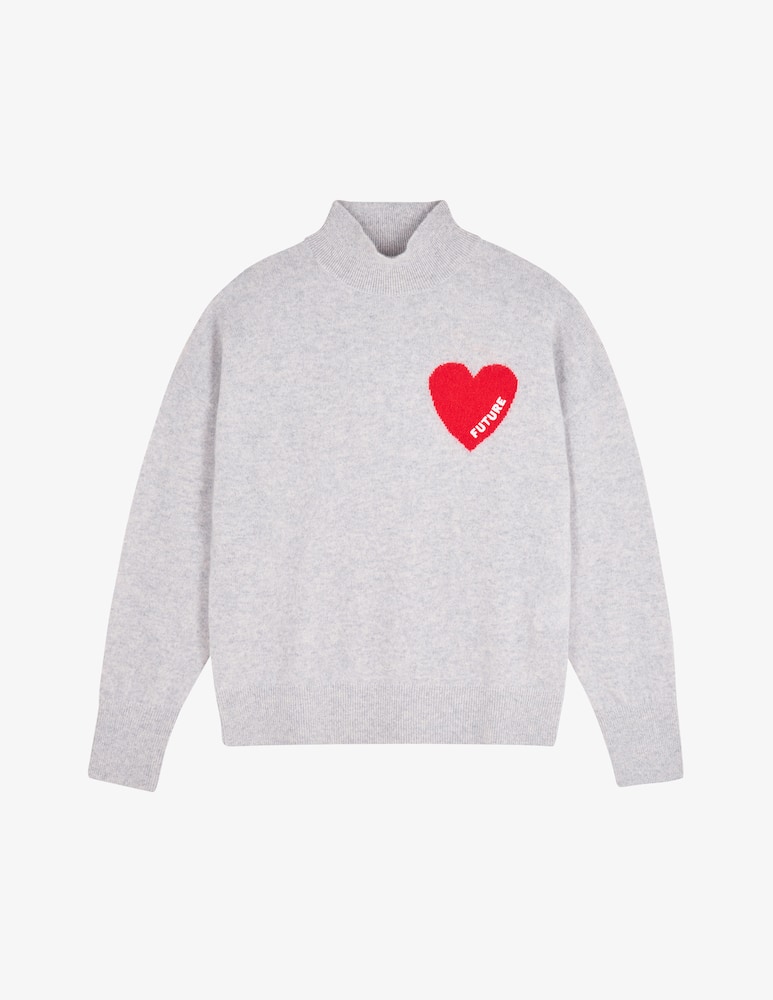FROM FUTURE Maglione collo alto cuore - immagine 1 FROM FUTURE Maglione collo alto cuore - immagine 1