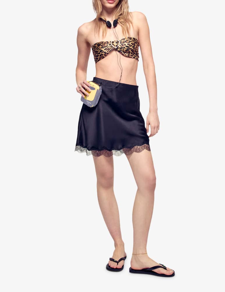 rinascente FROM FUTURE Satin lace mini skirt