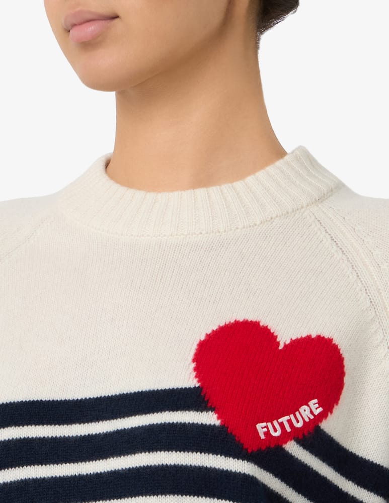 FROM FUTURE Maglione in cashmere a righe con cuore - immagine 4 FROM FUTURE Maglione in cashmere a righe con cuore - immagine 4