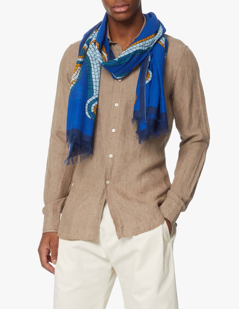 rinascente Inoui Editions 100x190 octopus scarf - blue