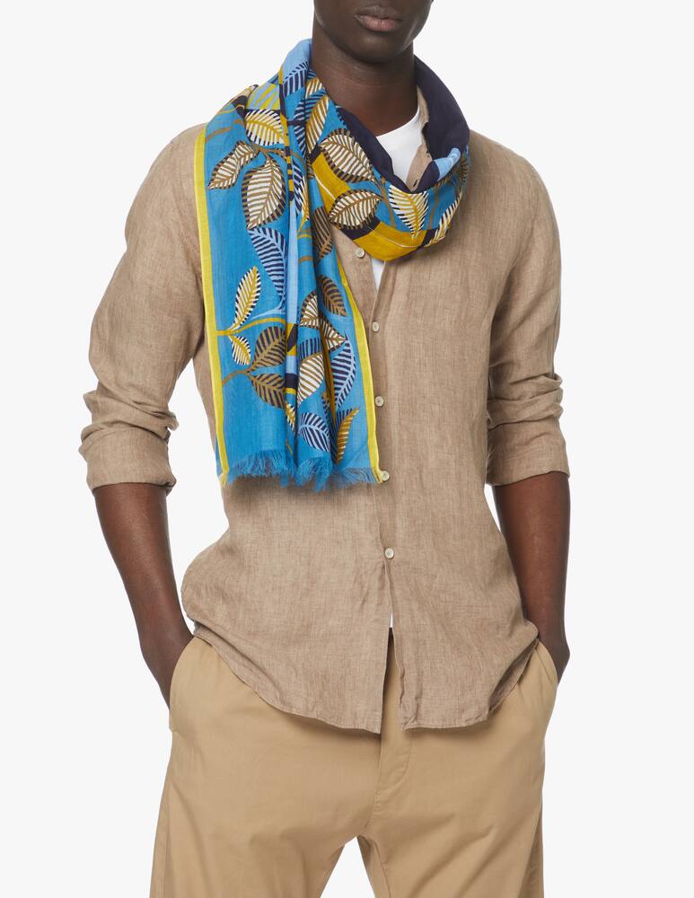 rinascente Inoui Editions 70x190 machine tiger scarf - blue