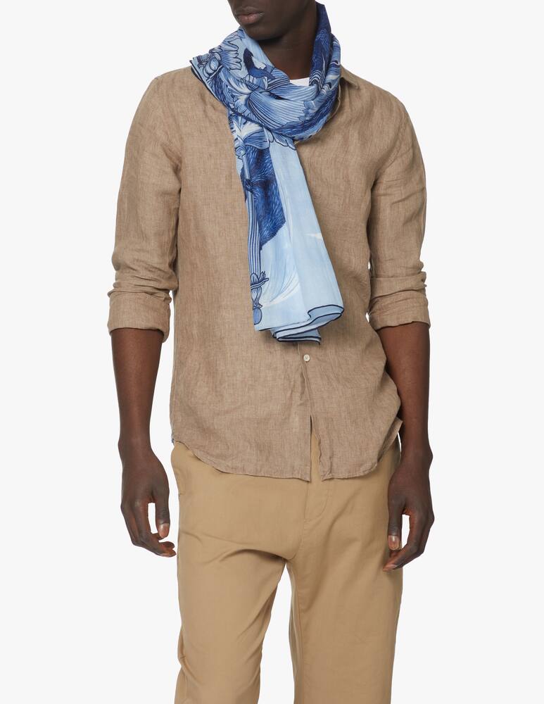 rinascente Inoui Editions 100x190 monkeys scarf - blue