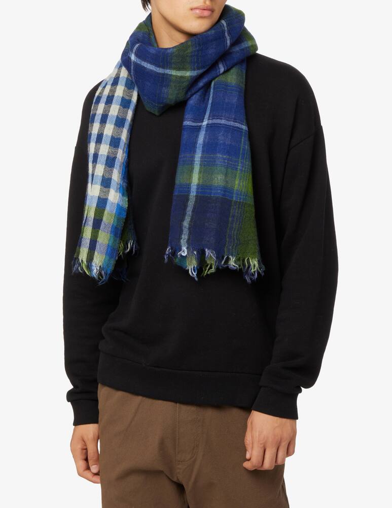 rinascente Inoui Editions Checked wool scarf - Blue
