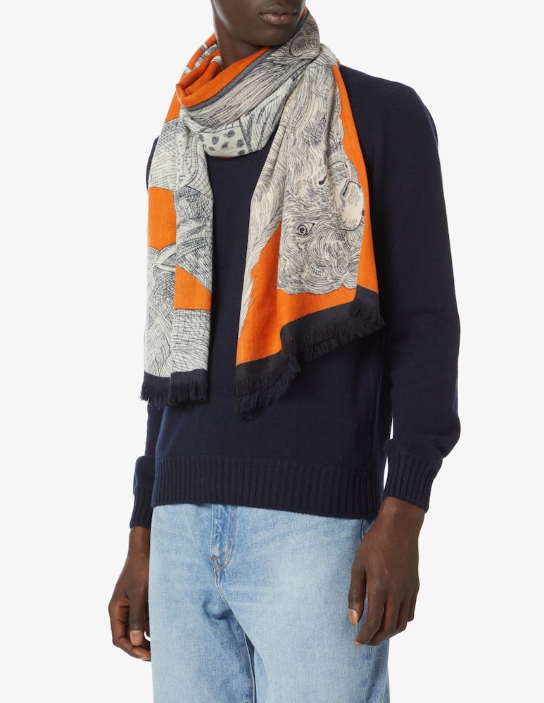 Inoui Editions Thadeus wool scarf - Orange - picture 2 Inoui Editions Thadeus wool scarf - Orange - picture 2