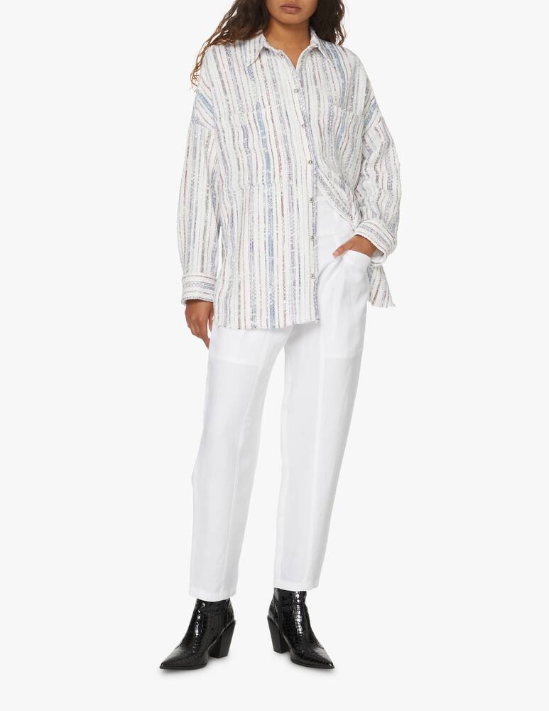 rinascente Iro Linen blend high rise trousers - white