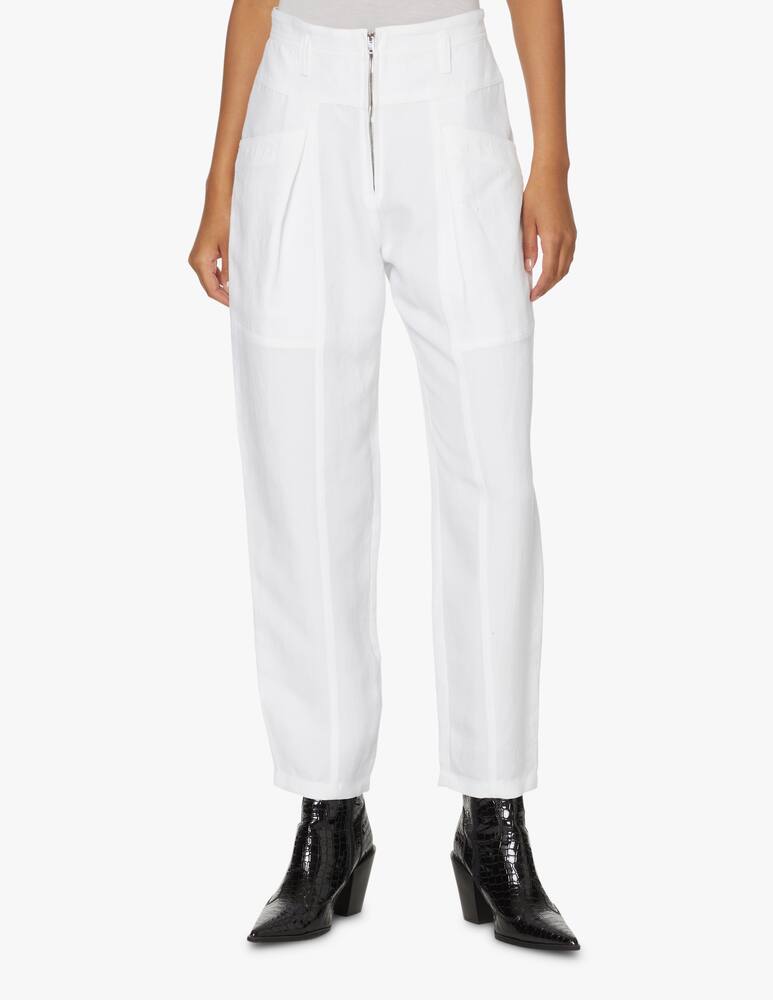 rinascente Iro Linen blend high rise trousers - white