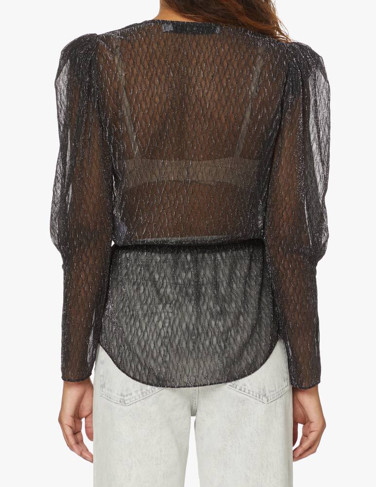 rinascente Iro Long sleeved metallized blouse - black