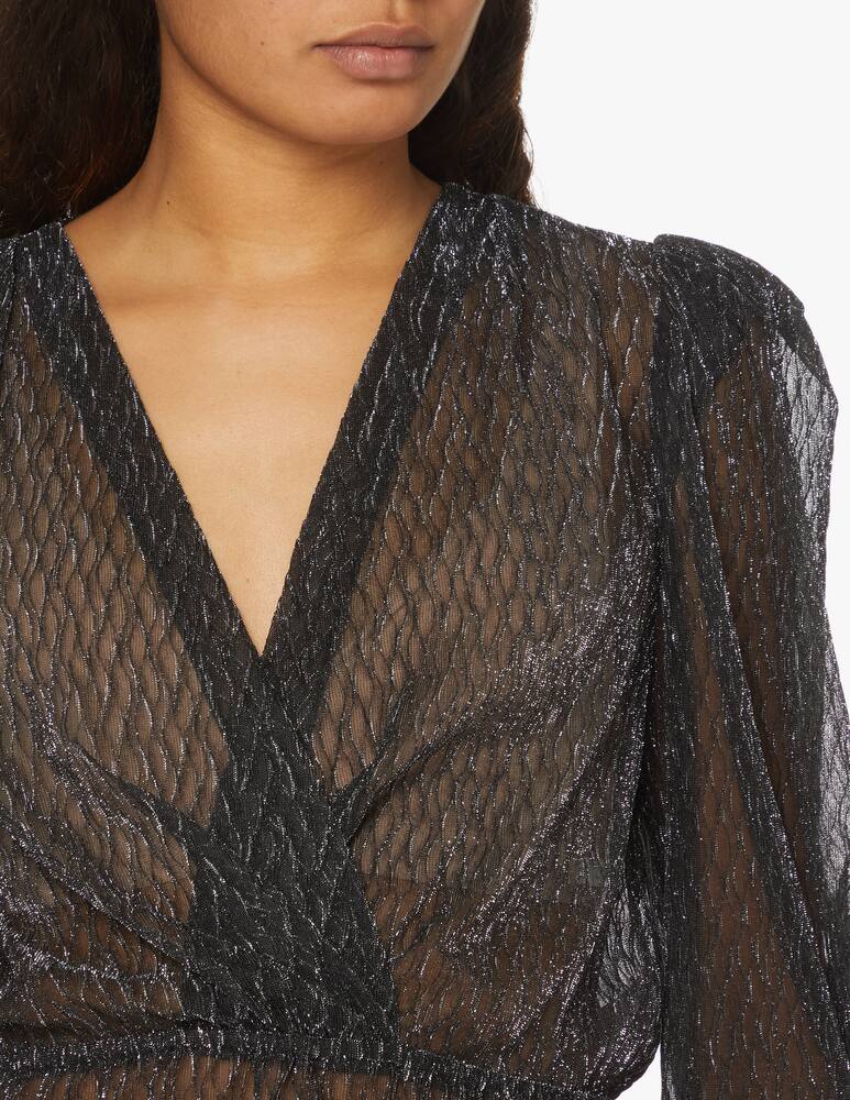 rinascente Iro Long sleeved metallized blouse - black