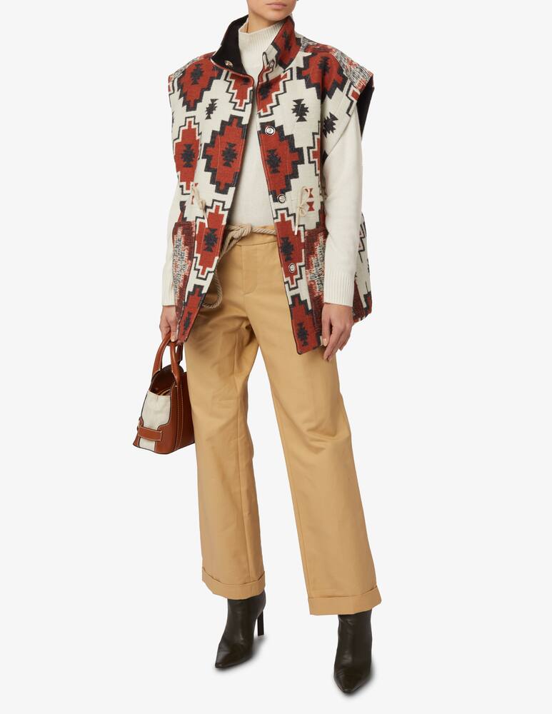 rinascente Iro Rinar wool ethnic vest jacket - Brown