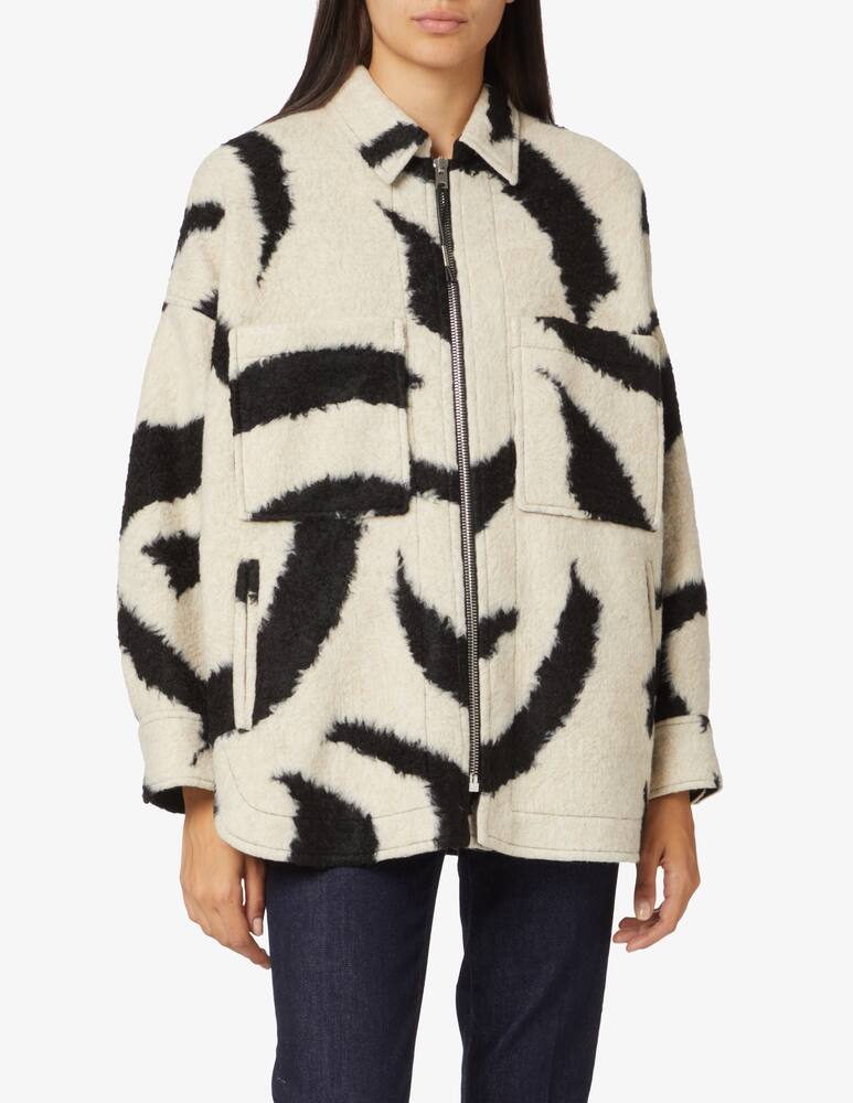 Iro Giacca in shirling con zip Mofu - Bianco - immagine 1