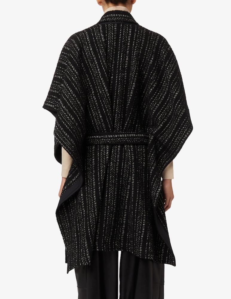 rinascente Iro Mantella con cintura in misto lana Anoki - Nero