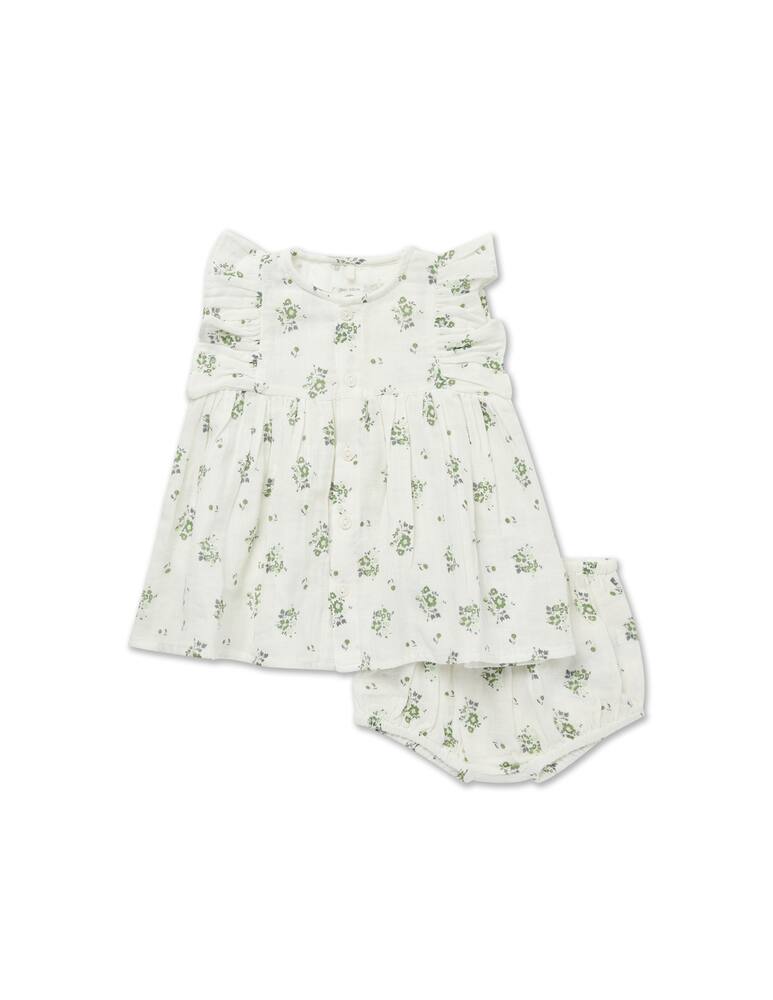 Petit Bateau Short sleeve robespierre dress - Bianco - picture 1 Petit Bateau Short sleeve robespierre dress - Bianco - picture 1