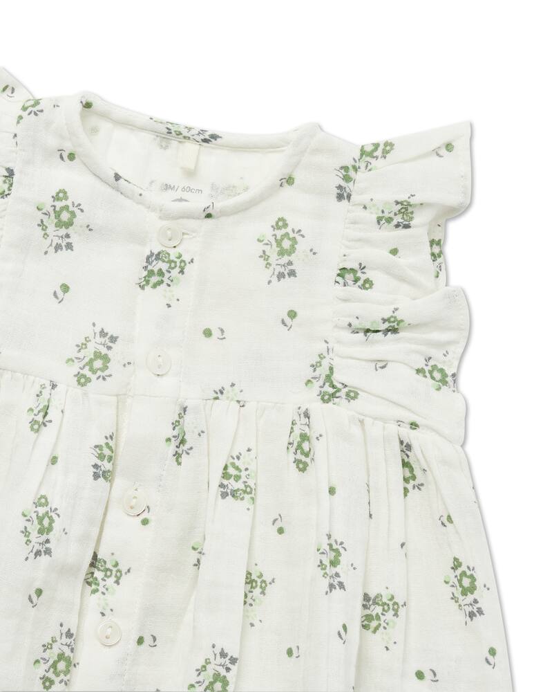 Petit Bateau Short sleeve robespierre dress - Bianco - picture 2 Petit Bateau Short sleeve robespierre dress - Bianco - picture 2