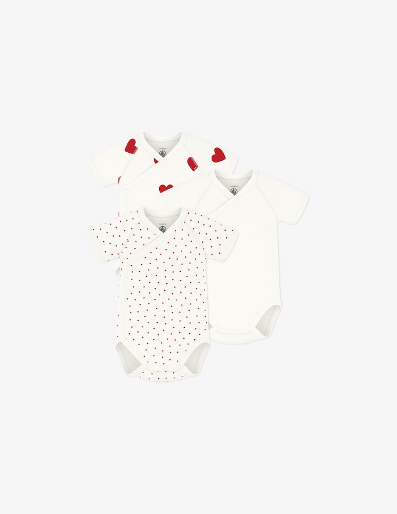 rinascente Petit Bateau Heart-print bodysuits set 3