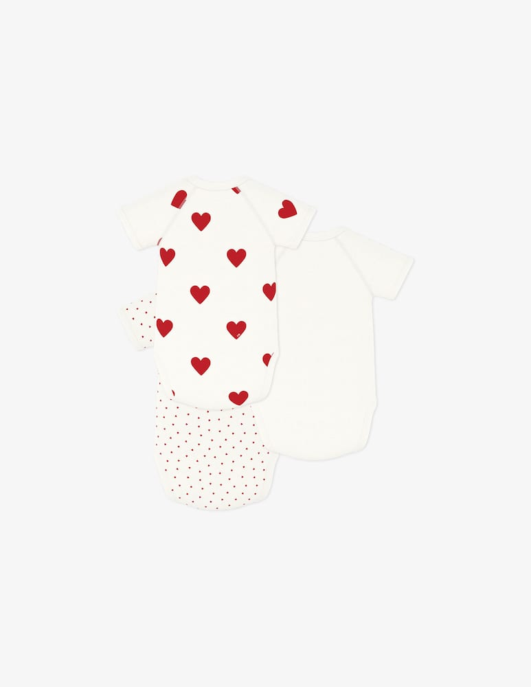 rinascente Petit Bateau Heart-print bodysuits set 3
