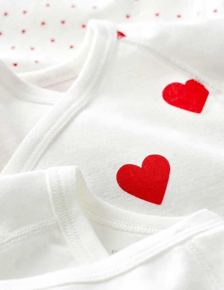 rinascente Petit Bateau Heart-print bodysuits set 3