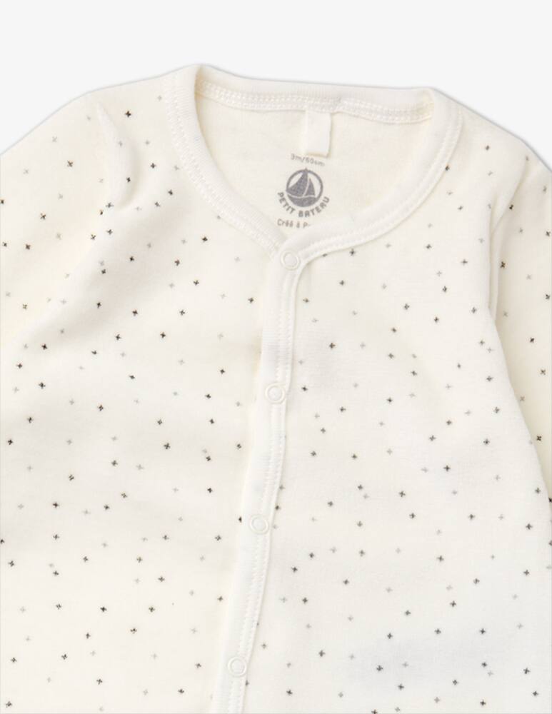 rinascente Petit Bateau Cotton sleepsuite - White