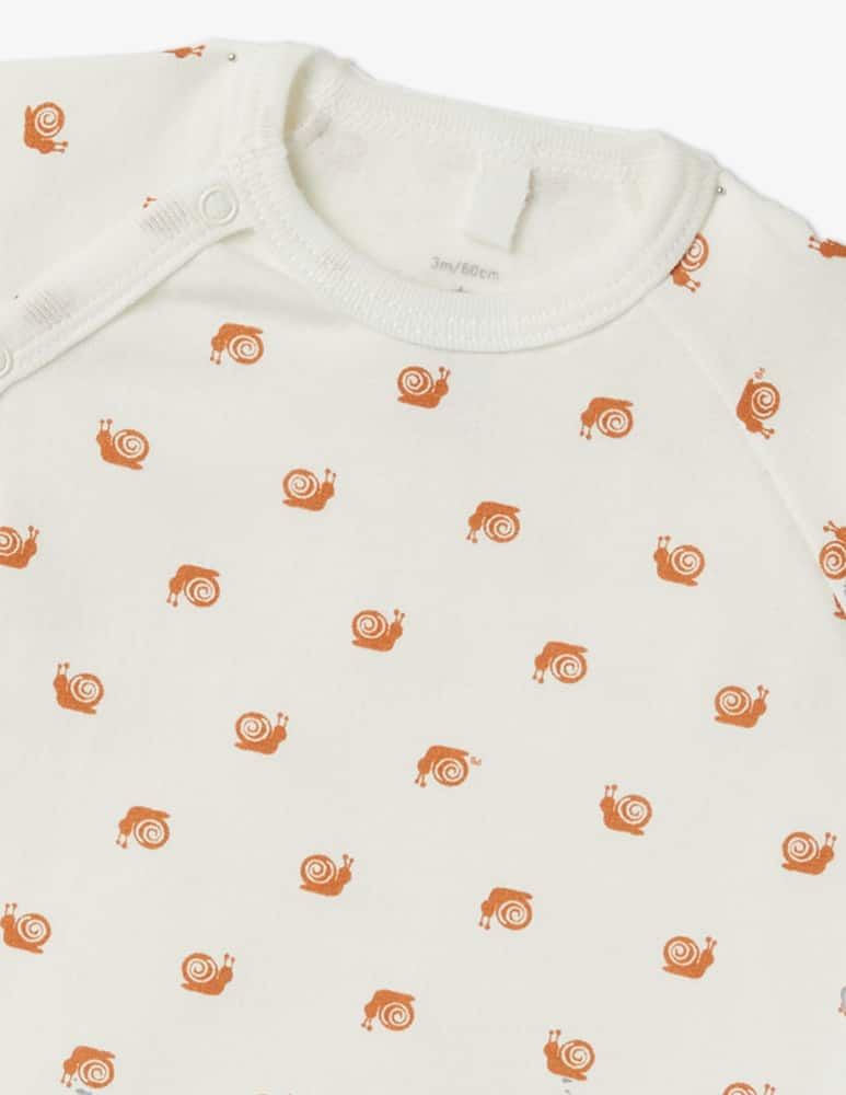 rinascente Petit Bateau Cotton sleepsuite - White