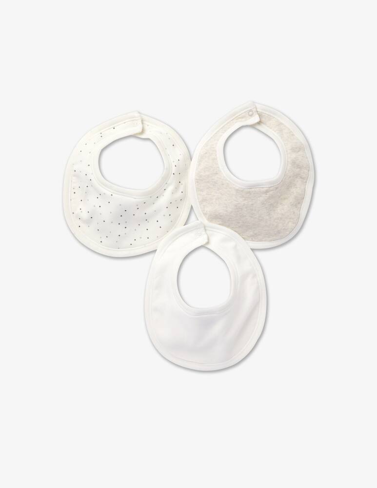 rinascente Petit Bateau Set 3 bavette in cotone - Bianco