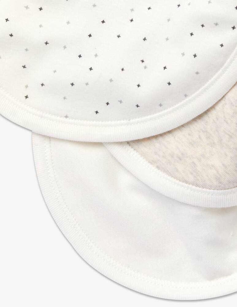 rinascente Petit Bateau Set 3 bavette in cotone - Bianco