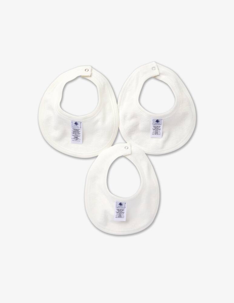 rinascente Petit Bateau Set 3 bavette in cotone - Bianco