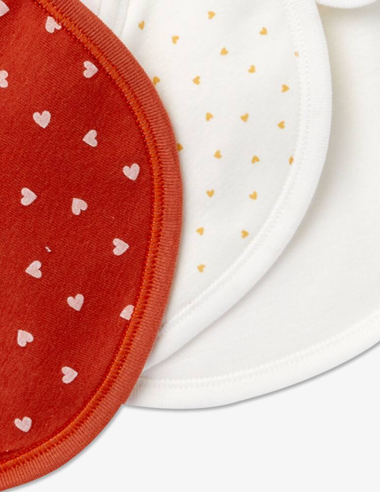 rinascente Petit Bateau Set of 3 cotton bibs - White