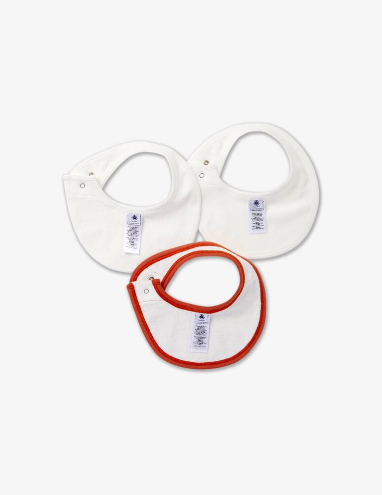 rinascente Petit Bateau Set of 3 cotton bibs - White
