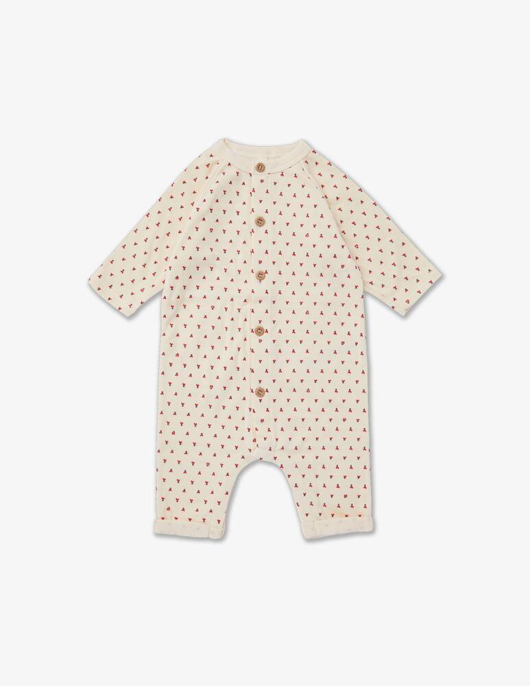 Petit Bateau Tuta lunga in cotone stampato - Beige - immagine 1 Petit Bateau Tuta lunga in cotone stampato - Beige - immagine 1