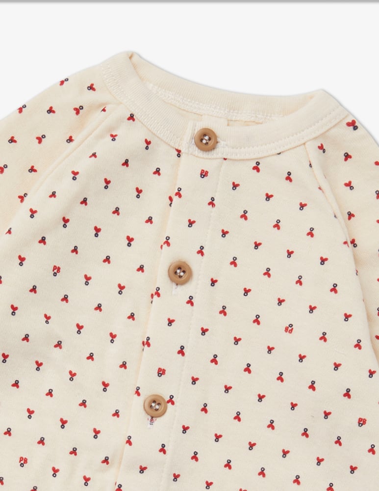 Petit Bateau Tuta lunga in cotone stampato - Beige - immagine 2 Petit Bateau Tuta lunga in cotone stampato - Beige - immagine 2