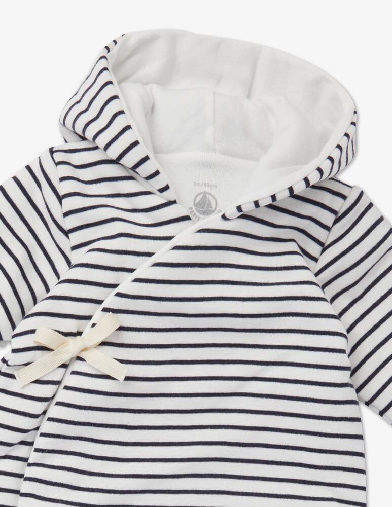 rinascente Petit Bateau Striped cotton hooded long jumpsuit - White