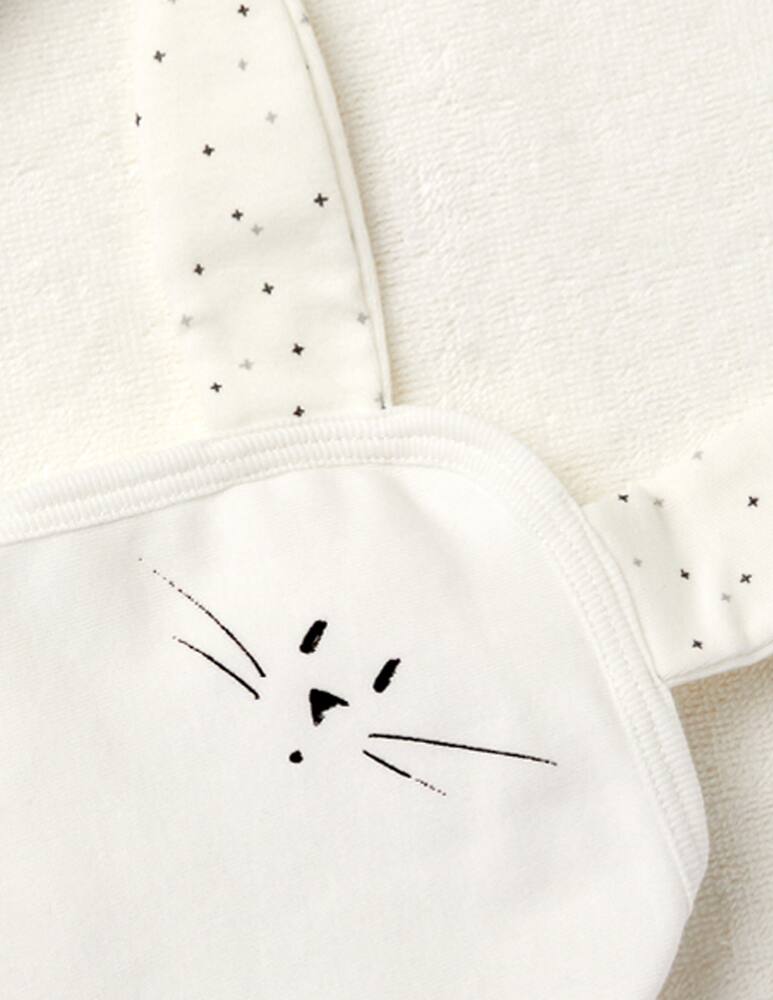 rinascente Petit Bateau Baby bathrobe in organic cotton - White