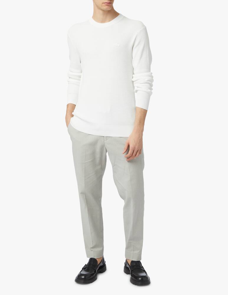 rinascente Lacoste Maglia girocollo waffle light - bianco