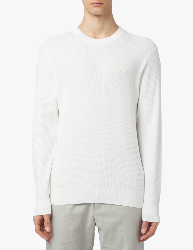 rinascente Lacoste Maglia girocollo waffle light - bianco