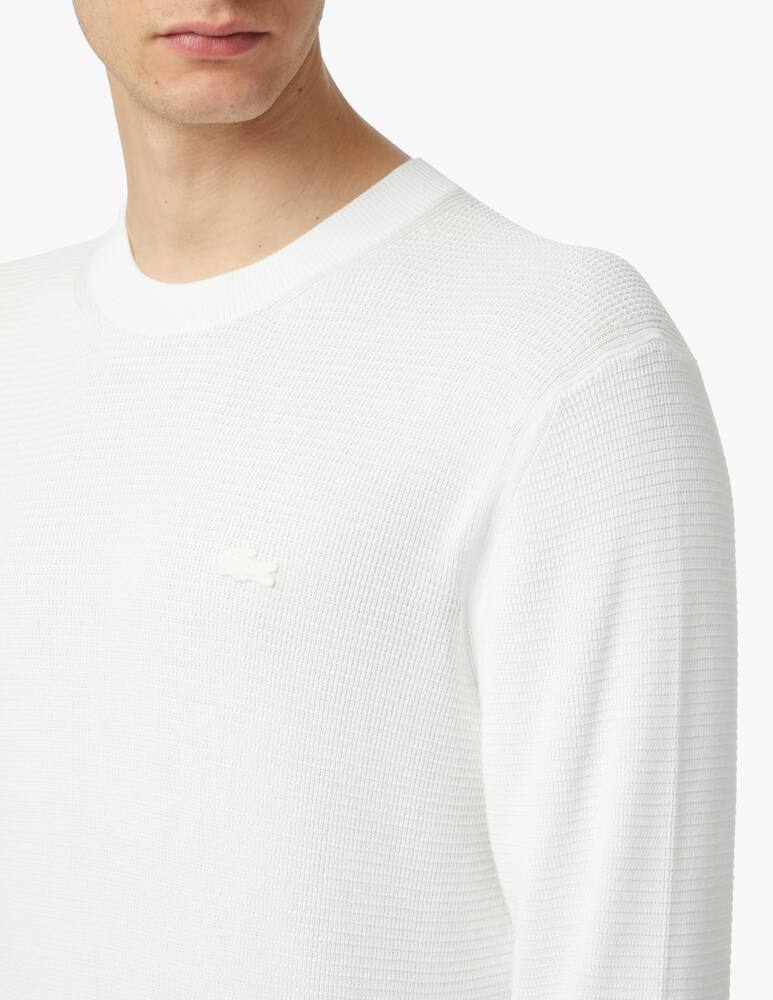 rinascente Lacoste Maglia girocollo waffle light - bianco