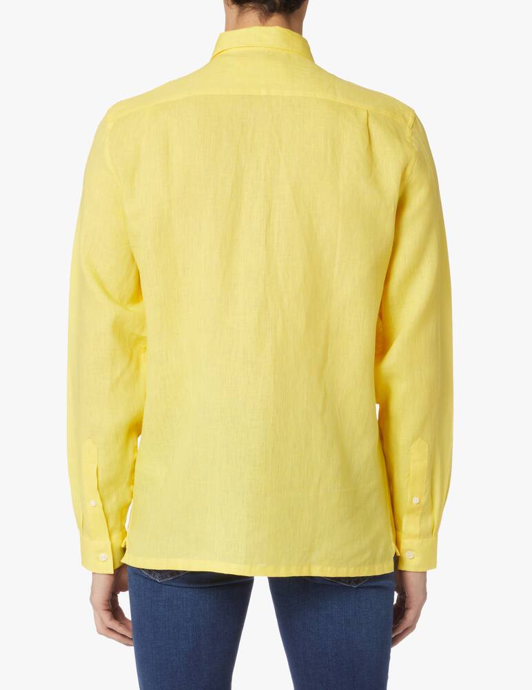 rinascente Lacoste Camicia manica lunga lino regular - giallo