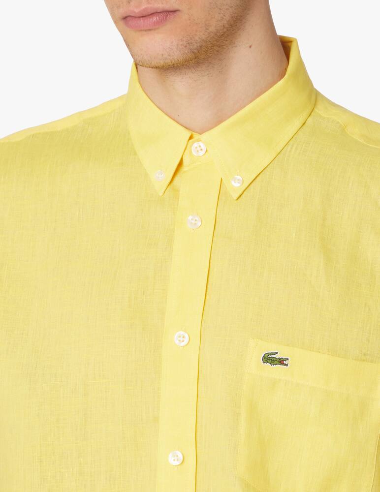 rinascente Lacoste Camicia manica lunga lino regular - giallo